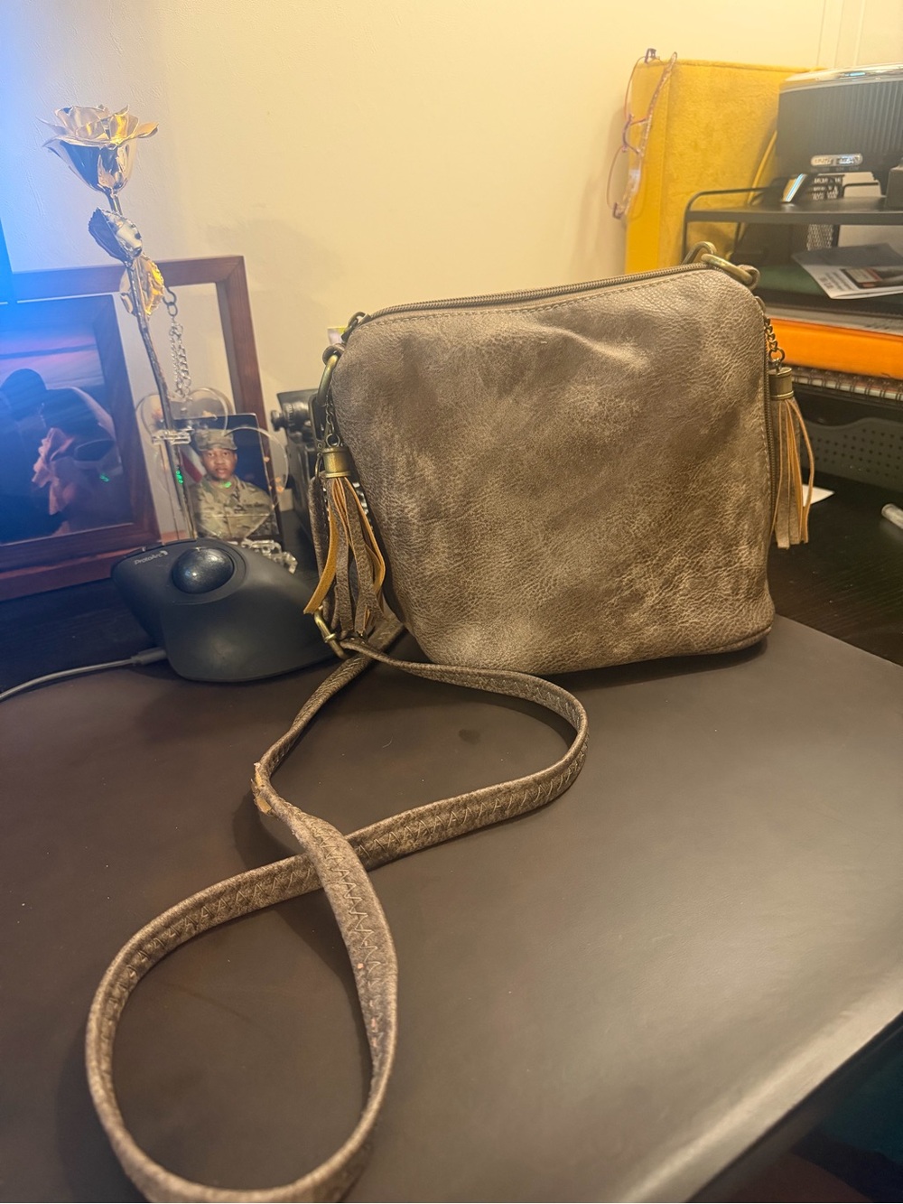 Conceal carry vegan leather satchel